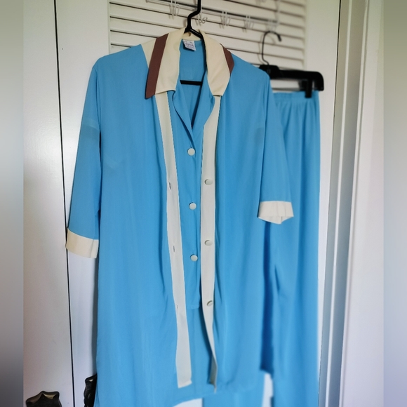 jcpenney Other - Vintage 1950s Gaymode JCPenney Robe, Top & Pants 3 piece Pajama Set Blue